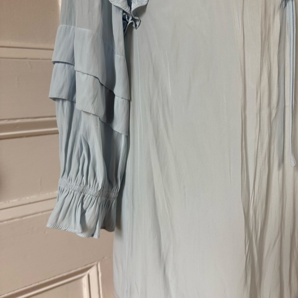 NWT Ramy Brook Women’s Samira Top Ruffled Crystal Blue Blouse Small Coquette - Picture 5 of 13